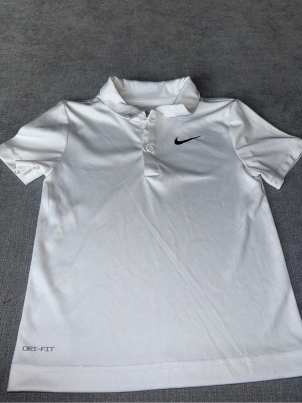 Nike White Dri-FIT Polo Shirt - Black Swoosh